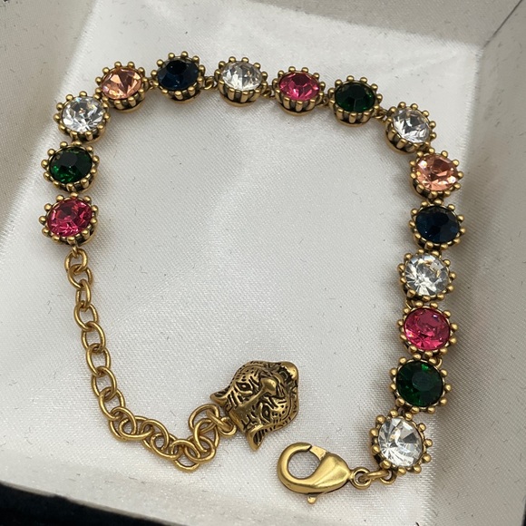 Gucci Gold Bracelet with Multicolor Gemstones - Picture 1 of 3